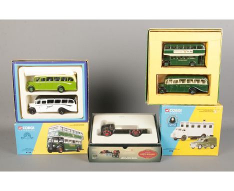 Corgi: A selection of five scale models, to include 'Vintage Glory of Steam', Corgi Classics and 'Transport of the Early 50's