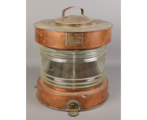 A Meteorite copper and glass ships masthead lantern.  