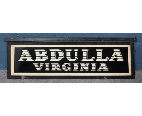 A vintage Abdulla Virginia tobacco advertising sign. 28cm x 87cm.  