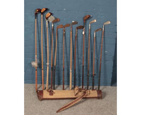 A quantity of vintage golf clubs. Including Barkers, Winton, etc.  
