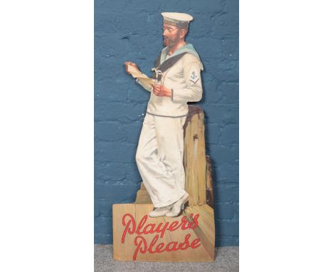 A vintage Player's advertising stand. 102cm.  Missing back stand.