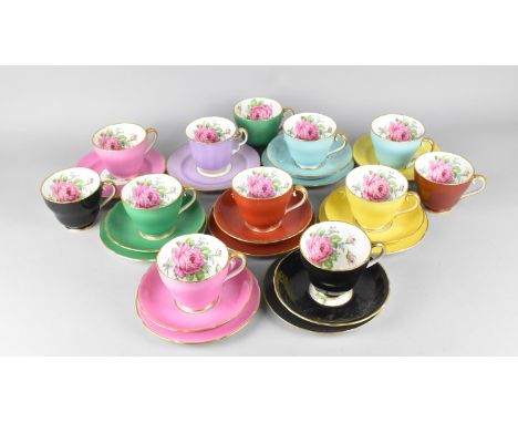 An Adderley Harlequin Rose Decorated Tea Set 