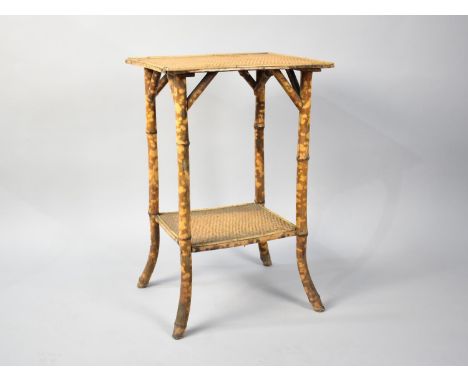 A Bamboo Framed Occasional Table with Stretcher Shelf, 46x37x71cms High 