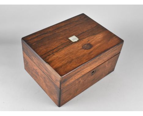 A 19th Century Rosewood Ladies Travelling Case having Hinged Lid to Fitted Interior with Removable Tray and Various Silver Pl