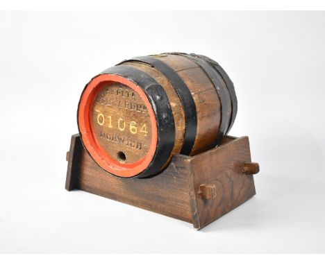 A Vintage Coopered Barrel for Steward Ltd, Norwich, No 01064, 41cms High, with Stand 