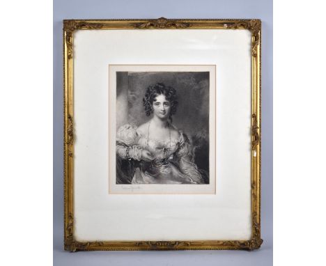 A Gilt Framed Engraving, Lady Barrow, Ellen Jowett, Subject 19x23cm 