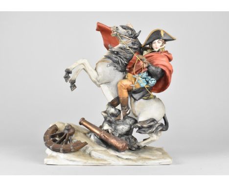 An Italian Ceramic Study of Napoleon Bonaparte, Modelled on Horseback, 27cm high 