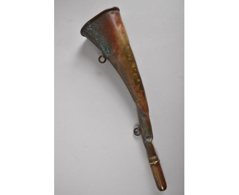 A Vintage Brass Warning Horn, 28.5cms Long 