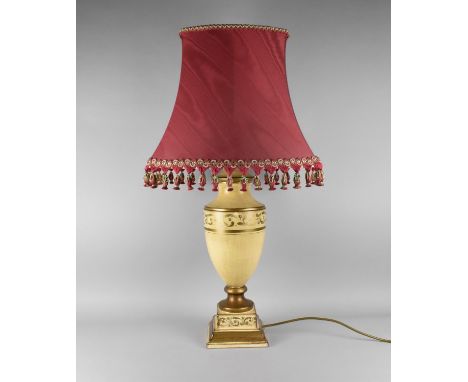 A Modern Continental Vase Shaped Table Lamp, with Shade, 78cms High 