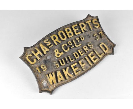 A Vintage Cast Metal Sign for Charles Roberts &amp; Co, Wakefield 1937, 29cms Wide 