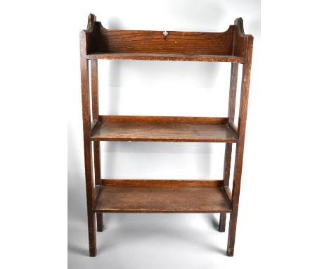 An Edwardian Three Shelf Open Bookcase, 55cms Wide and 89cms High 