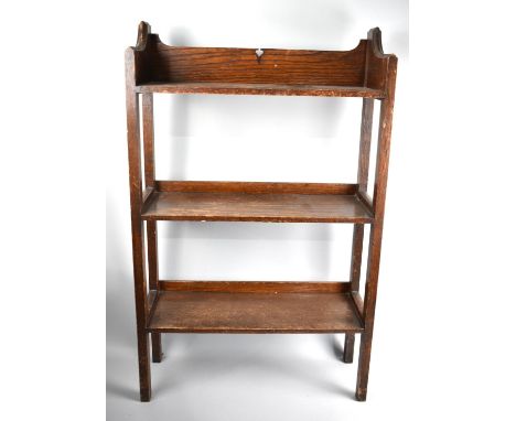 An Edwardian Three Shelf Open Bookcase, 55cms Wide and 89cms High 