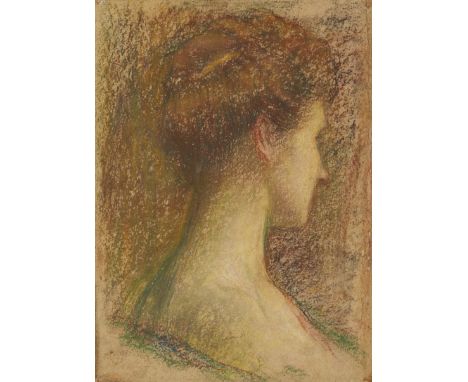 attrib. to Marthe Jouanne Hugonet,&nbsp;French 1868-1953 -&nbsp;Bust portrait of a woman in profile, 1895;&nbsp;pastel on pap