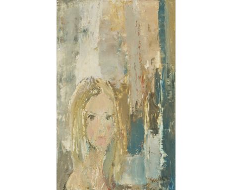 Robert Sadler, British 1909-2001 -&nbsp;Portrait of a woman;&nbsp;oil on board, signed lower right 'Sadler', 28 x 17.5 cm (AR