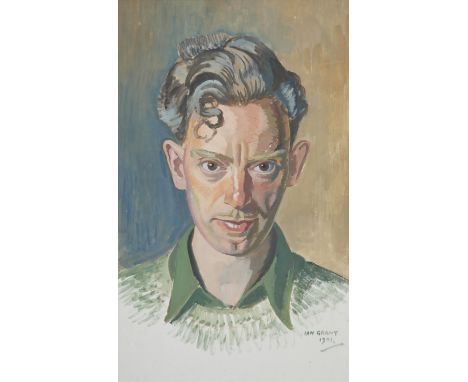 Ian Grant,&nbsp;British 1904&ndash;1993 -&nbsp;&nbsp;Self-portrait, 1941;&nbsp;gouache on paper, signed lower right 'Ian Gran
