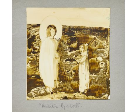 Charles Higgins ('PIC'),  Scottish 1893-1980 -   Visitation by a Well, 1972;   ink and decalcomania on paper, signed lower ri