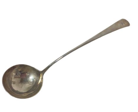 George III Scottish silver old English pattern soup ladle, with engraved armorial crest (Edinburgh 1800) Robert Wilson. All a