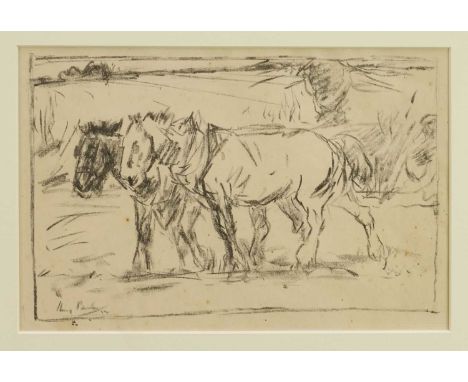 Harry Becker (1865-1928) lithograph - Pair of Horses, 16cm x 24cm, in glazed frameNot examined out of the glazed frame, some 