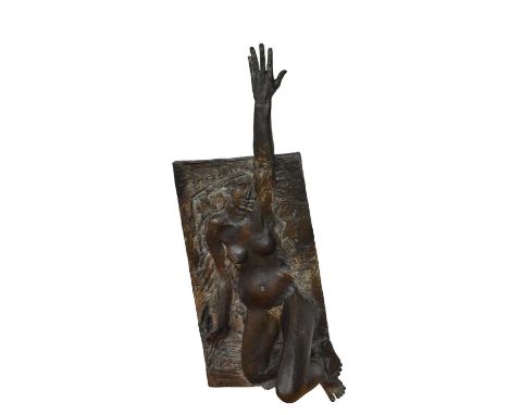 John Doubleday (b. 1947) bronze - stylised female form, signed and dated 1986, 153cm high153cm high, 55cm wide, condition is 