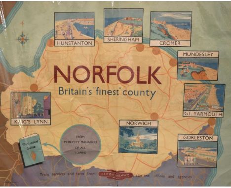 Lance Cattermole (1898-1992) vintage travel poster for Norfolk "Britains Finest County", published by The Railway Executive (