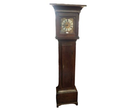 Early 18th century and later longcase clock by Wm. Green of Milton, 30 hour movement, with square dial, weight and pendulum i