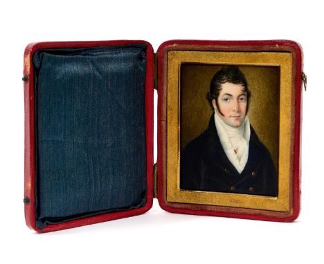 Sarah Wright Biffin (1784-1850) portrait miniature on ivory, portrait of a Gentleman named as Thomas Pym Weekes, 1817, the ac