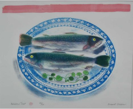 *Bernard Cheese (1925-2013) signed limited edition print - Rainbow Trout, 44/50, 40cm x 48cm in glazed frame