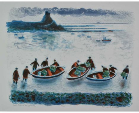 *Bernard Cheese (1925-2013) signed limited edition print - Low Tide, Lindisfarne, 6/20, 37cm x 47cm, in glazed frameGood orig