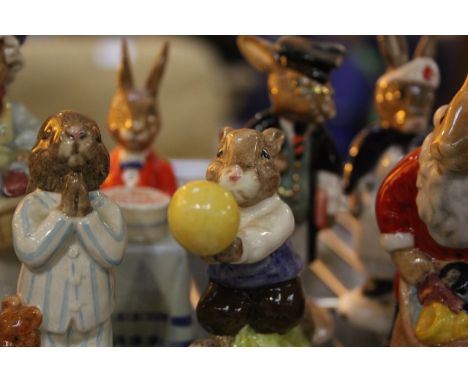 TEN ROYAL DOULTON BEATRIX POTTER CERAMIC FIGURINES, ALL WITH COPYRIGHT 1980S STAMP, ALL IN GOOD CONDITION: “NURSE BUNNYKINS” 