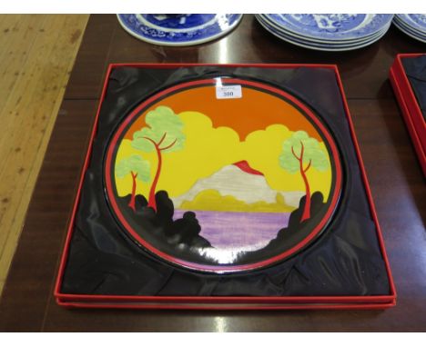 A Wedgwood Clarice Cliff Centenary plate 'Etna' no. 1141 of 1999, 30.5cm diameter, with leaflet and The Bradford Exchange pre