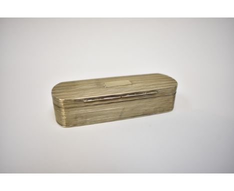 A reeded oblong trinket box, 2.2cm x 9.5cm x 3.3cm
