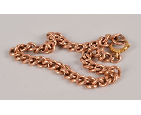 A Victorian 9ct gold bracelet, the curb link chain with later ring clasp, approx 13.8g