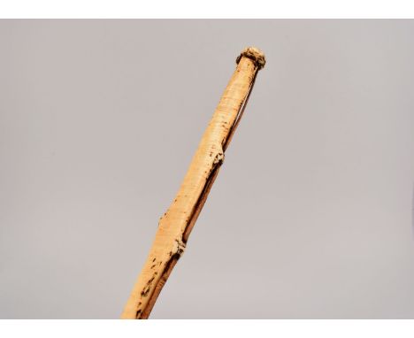 An antique tribal or Inuit carved Narwhal tusk hunting spear, probably mid 19th century, the worked narwhal or narwhale tusk 