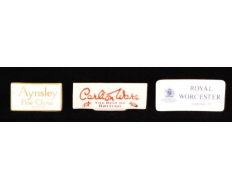 Three later 20th Century 'silent salesmen' advertising plaques for Royal Worcester, Carlton Ware and Aynsley (3)