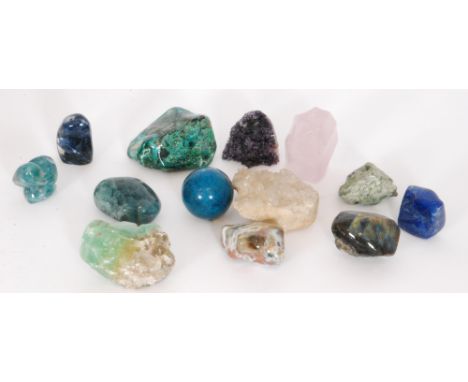 A large quantity of geological rock specimens to include rose quartz, amethyst etc (qty)