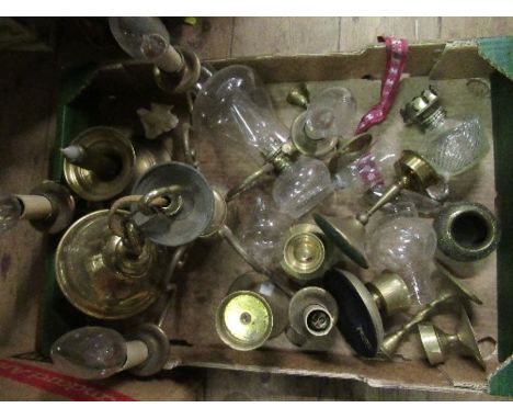 A box to include brass light fitting, etc.