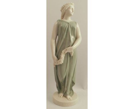 A Royal Worcester figure, L'Allegro, a Classical figure in green and white, height 16ins -&nbsp;Good condition