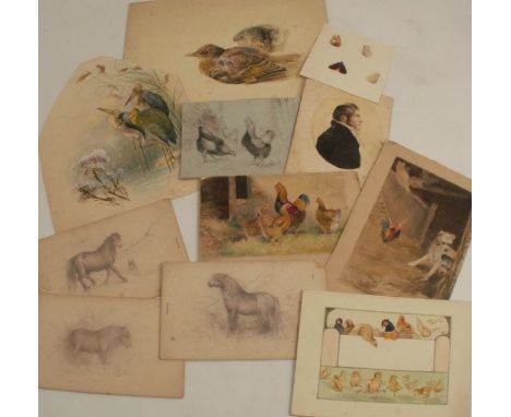 10 sketches by the Royal Worcester Porcelain artist George Johnson. George Brownell Johnson was born on 6th August 1859 and w