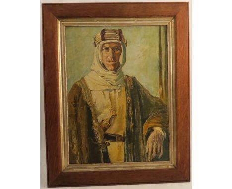 John 'Jack' Davison, oil on canvas, copy of Augustus John portrait of Lawrence of Arabia,&nbsp;18.75ins x 13.5ins