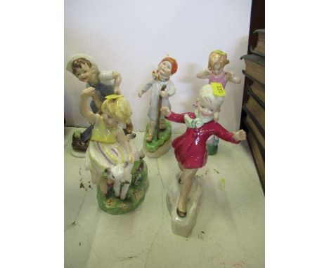 Five Royal Worcester models by Freda Doughty - all in good condition