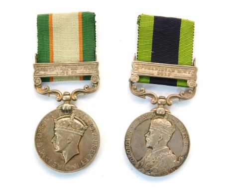 Two Indian General Service medals, comprising a George V medal with Afghanistan NWT 1919 bar, named to Sepoy Mohd Bakar, 2015