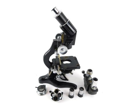 A W Watson &amp; Sons Ltd London Bactil microscope, No 95634, with accessories, to include a high power binocular, the micros