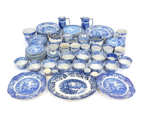 A group of Copeland Spode Italian pattern part tea and dinner wares, to include teapot, various jugs, soup bowls, egg cups, t