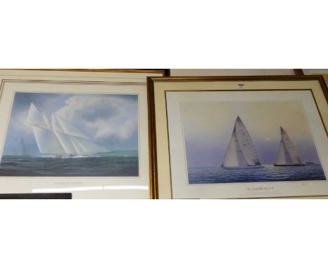 After Tim Thompson - The Americas Cup, limited edition print, signed in pencil to the margin, 41 x 55cm; together with a comp