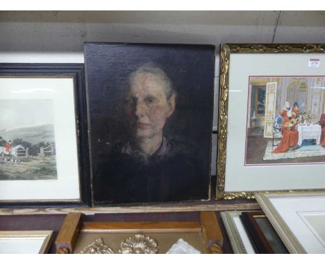 Chartwood Aitken - Half-length portrait of a middle-aged woman, oil on canvas laid on board, signed lower left, 43 x 33cm, un