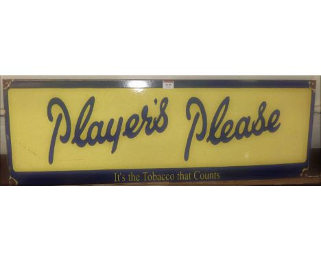 An enamel advertising sign for Player's Cigarettes, 30 x 91cm