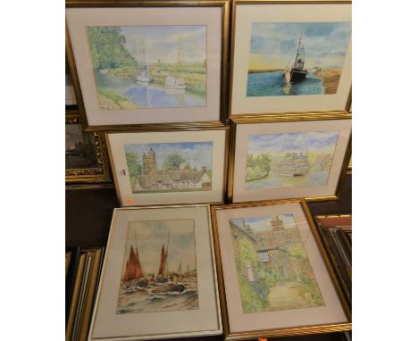 K. Stephenson - Cavendish, watercolour, signed and dated 1998 lower left, 23 x 31cm; together with various other local waterc