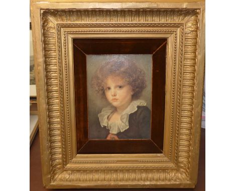 A 19th century style portrait oleograph of a child, 26 x 19cm 
