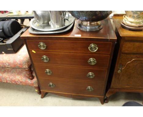 A mahogany and boxwood strung commode chest converted 