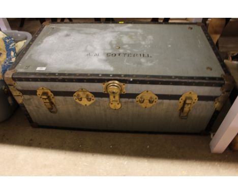 A large metal trunk 